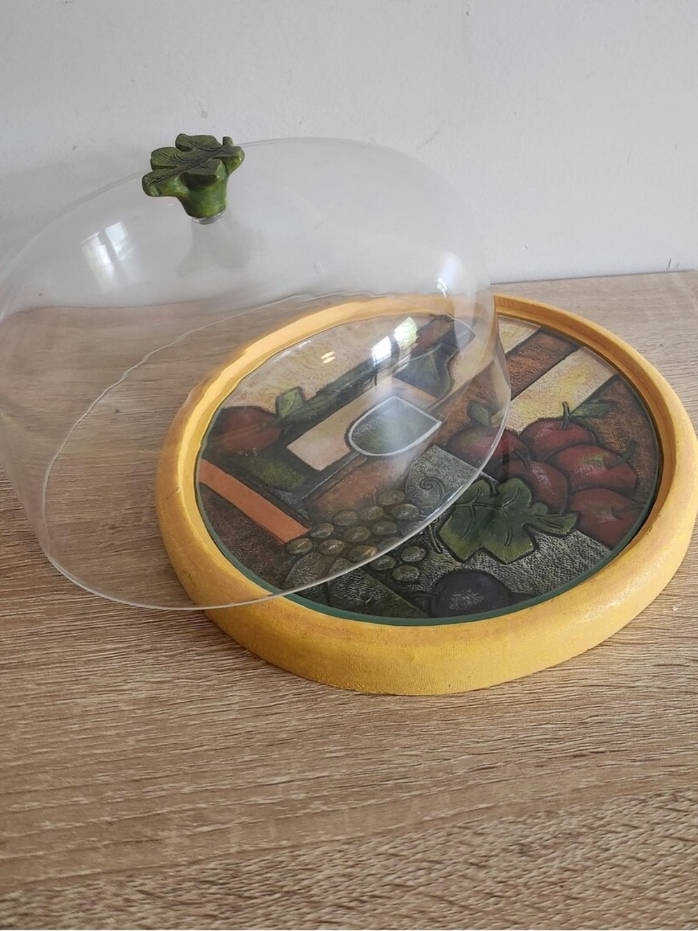 NIB Vintage Sommelier Cheese Dome Cloche and Cheese Knife Wine Art 90s Kitchen